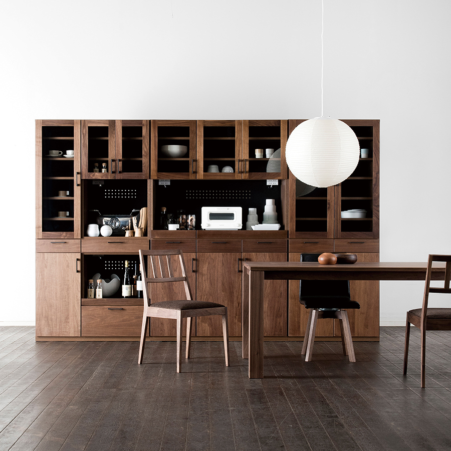 si0551 レグナテック 食器棚 メリッサ800AC スライド扉/ウエンジ ブラウン