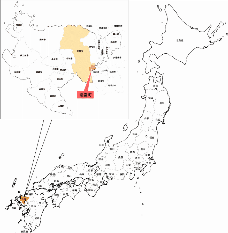 佐賀市諸富町の地図